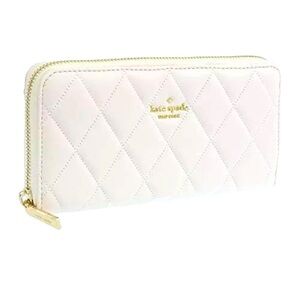 Kate Spade Carey Smooth Quilted Leather Wallet (White)